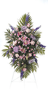 Lavender & Pink Standing Funeral Spray