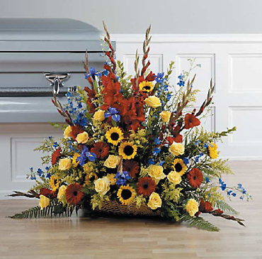Large Fireside Colorful Basket