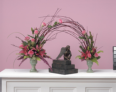 PINK ROSE AND LILY MEMORIAL ARCH