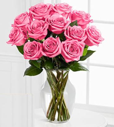 A Perfect Pink Dozen Roses