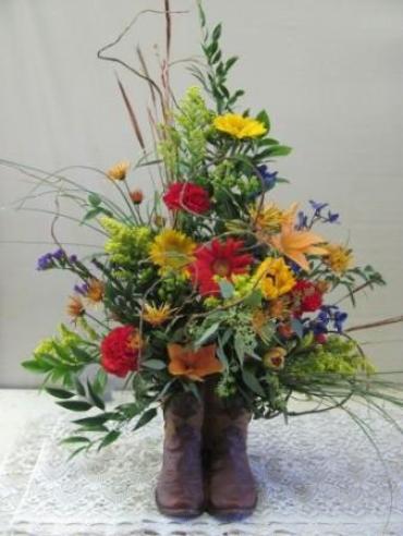 WILDFLOWER COWBOY BOOT FOR SYMPATHY