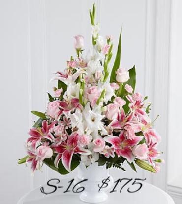 WHITE GLADS & STARFIGHTER LILIES FOR SYMPATHY