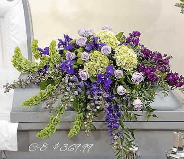 LAVENDER LOVE YOU CASKET SPRAY